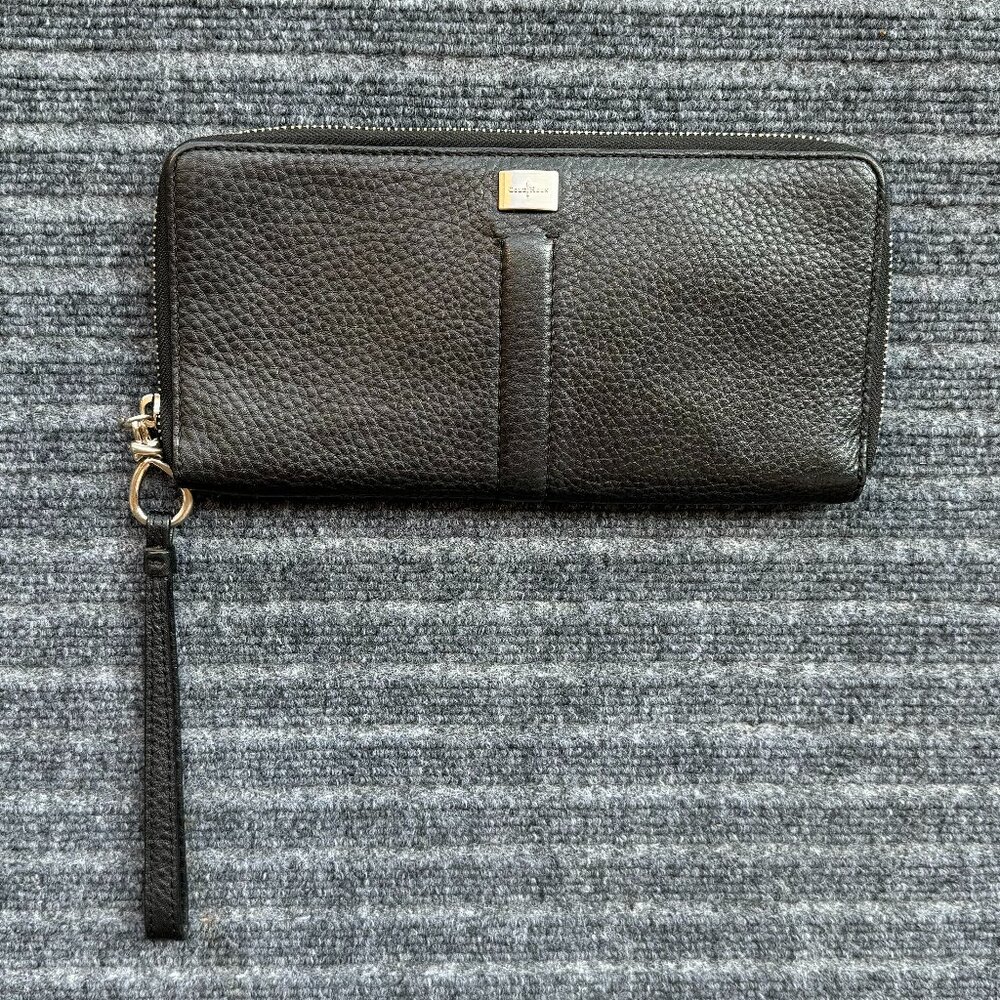 Oversized Black Leather Clutch